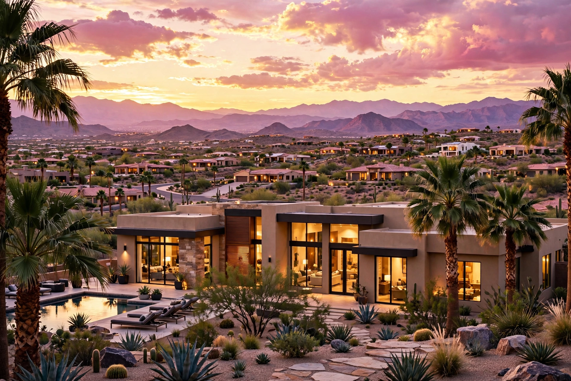 Las Vegas luxury home at sunset