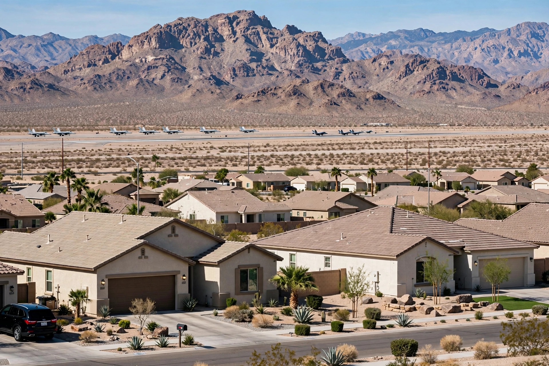 North Las Vegas homes with the skyline in the distance